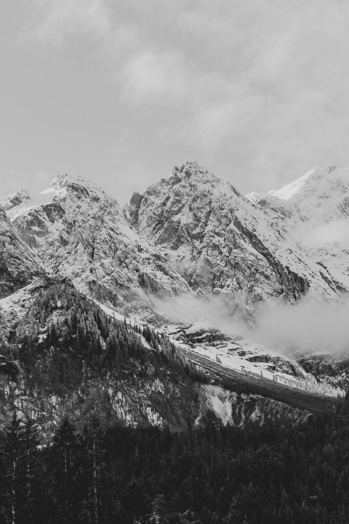 alps, mountains, nature, landscape, alpine, munich, mountaineering, germany, lake, snow, clouds, forest, hike, sky, wilderness